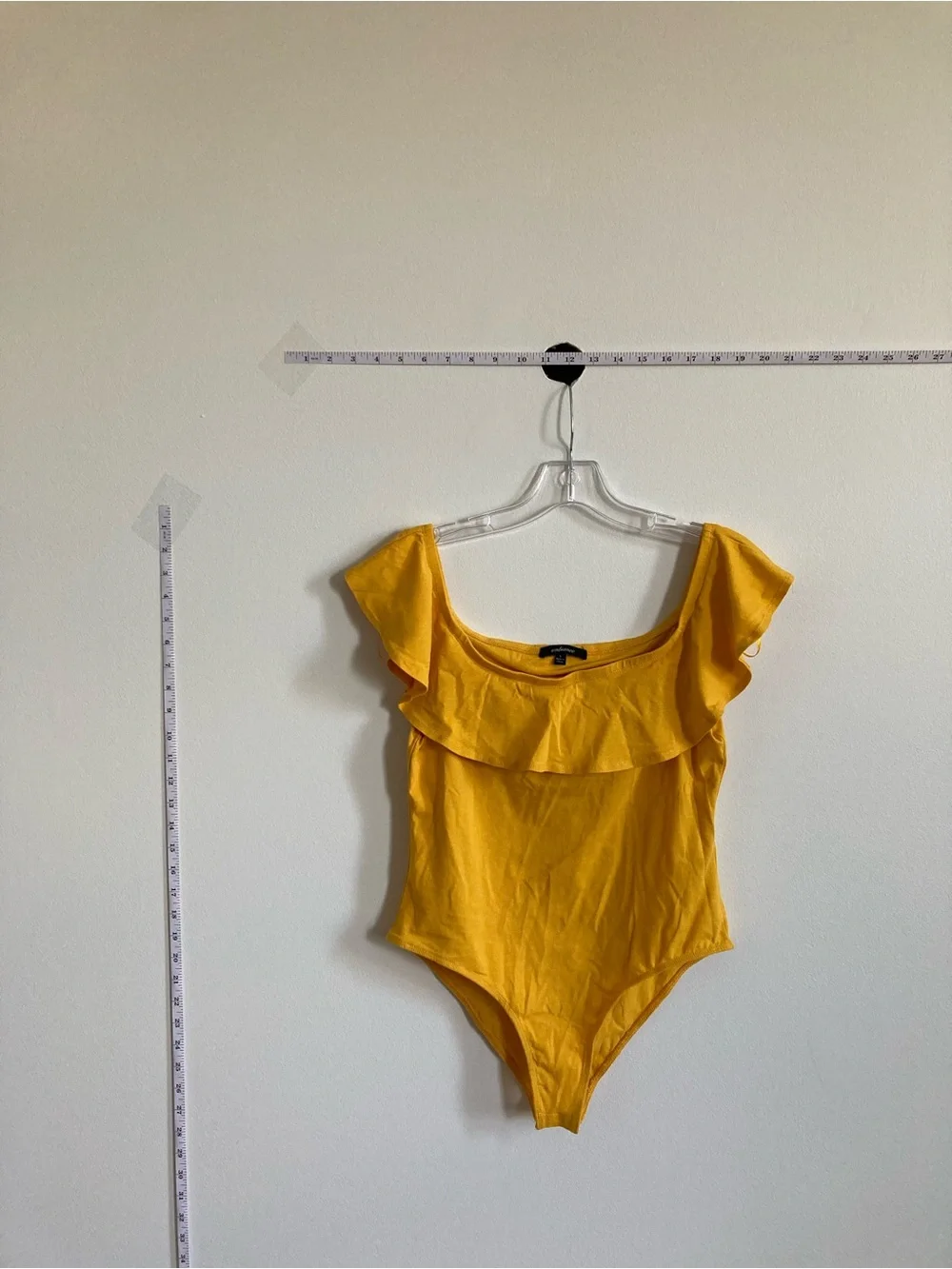 Ambiance Mustard Yellow Ruffle Off-Shoulder One-Piece Swimsuit